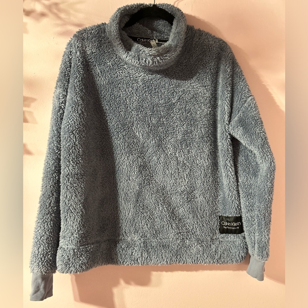 Calvin Klein women’s medium slate Sherpa high neck jacket